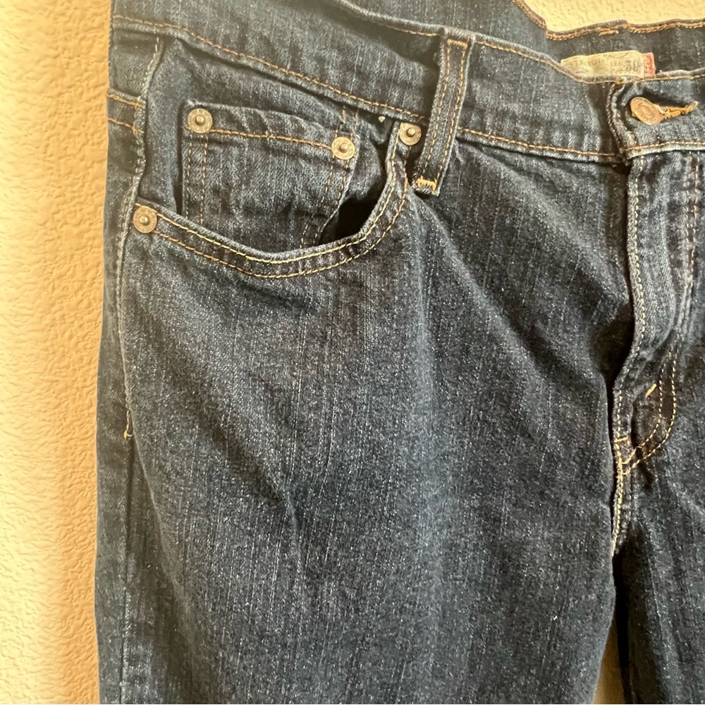 Levi’s 503 women straight leg Dk blue jean zip front, High rise, 5 pocket Sz 16 - Picture 4 of 16